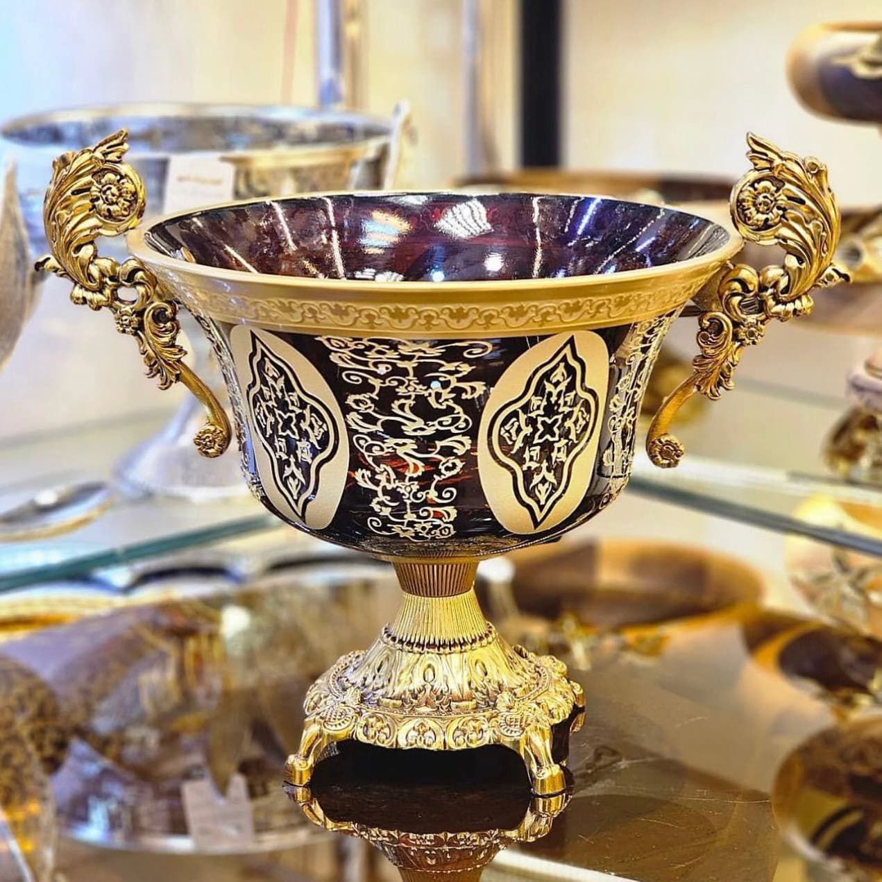 میوه خوری | کاسه طلاکوب خاتون کد 320 — تصویر ۳