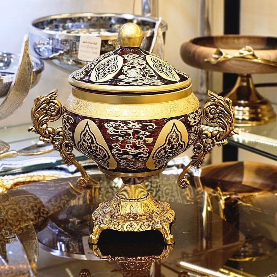 شکلات خوری | شکلات خوری سرویس طلاکوب مدل خاتون کد 264 — تصویر ۳