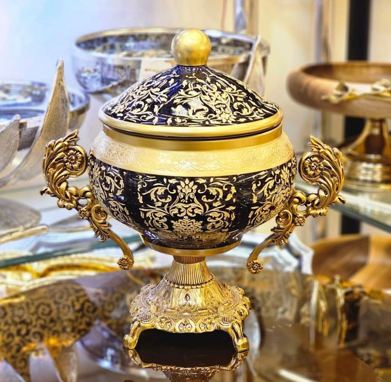 شکلات خوری | شکلات خوری سرویس طلاکوب مدل خاتون کد 264 — تصویر ۴