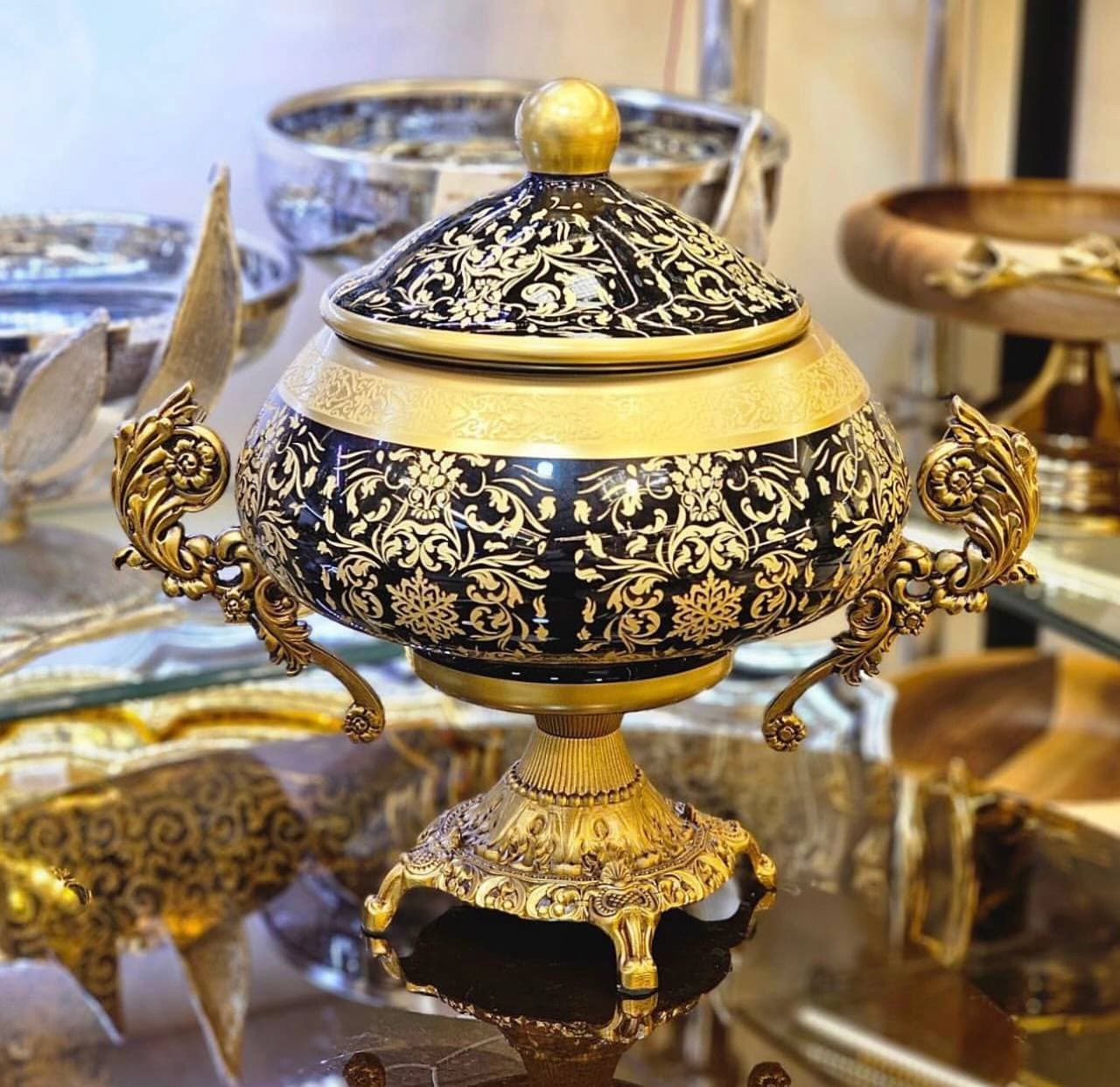 شکلات خوری | شکلات خوری سرویس طلاکوب مدل خاتون کد 264 — تصویر ۵