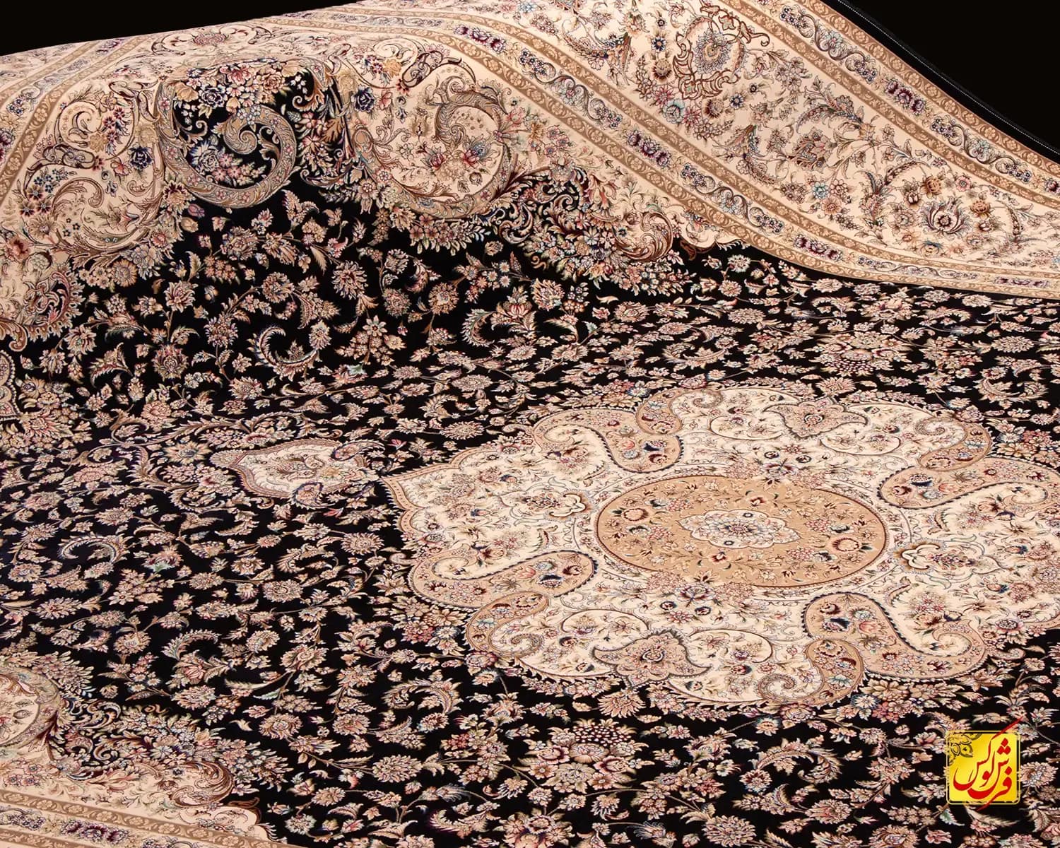 فرش کلاسیک 7535 سرمه ای — تصویر ۲