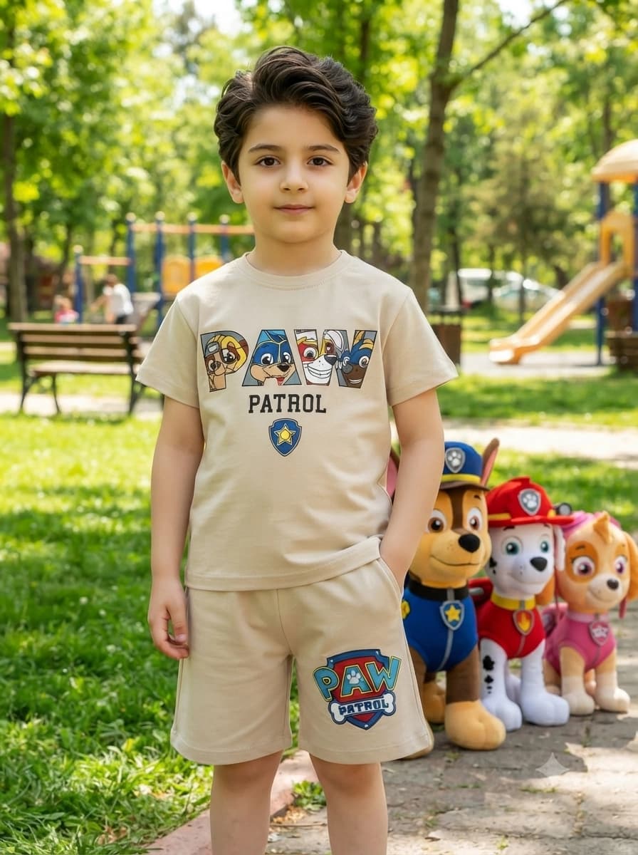 تیشرت شلوارک بچگانه سگ های نگهبان اورجینال نخ پنبه (7تا8سال) محصول ترکیه 🇹🇷 — تصویر ۳