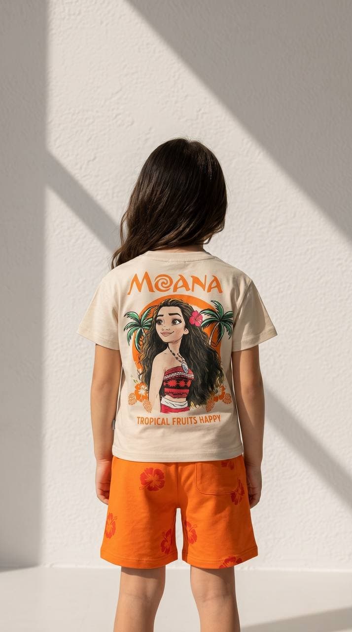 تیشرت شلوارک بچگانه موآنا MOANA نخ پنبه (3تا4سال) محصول ترکیه 🇹🇷