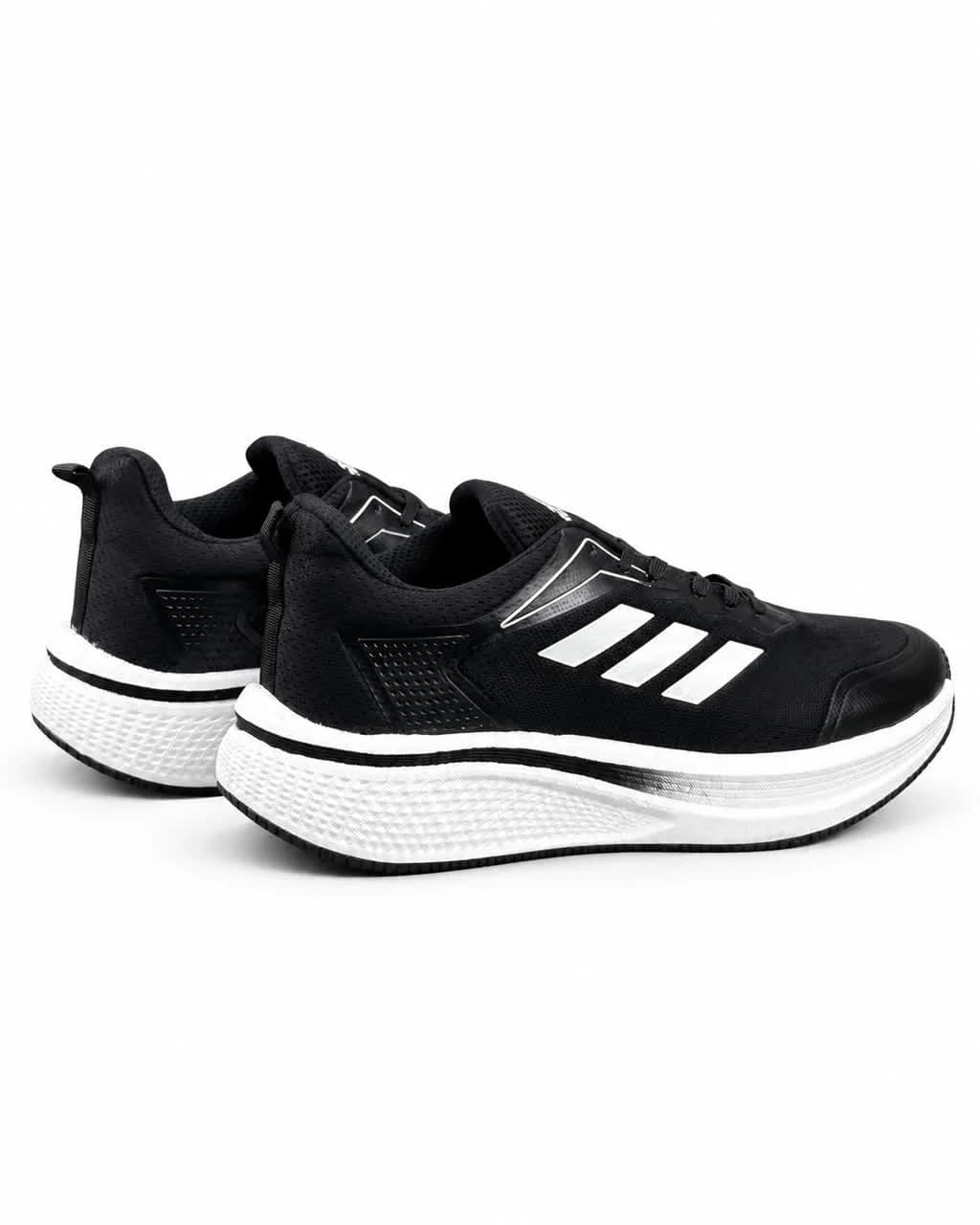 کفش کتانی مردانه بزرگ پا مدل آدیداس زیره بست مشکی سفید ADIDAS — تصویر ۵