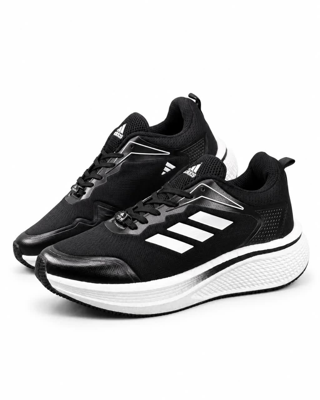 کفش کتانی مردانه بزرگ پا مدل آدیداس زیره بست مشکی سفید ADIDAS — تصویر ۳