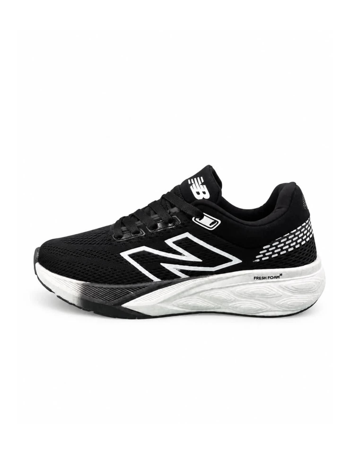 کفش کتانی رانینگ مردانه نیوبالانس زیره بست سفید مشکی New BALANCE — تصویر ۶