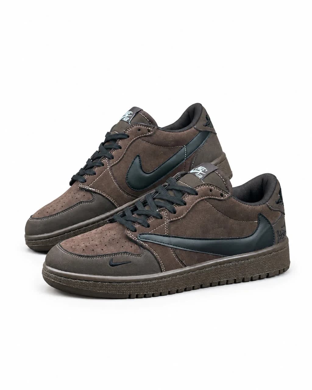 کفش کتانی مردانه مدل نایکی ترویس قهوه ای مشکی Nike travis — تصویر ۳