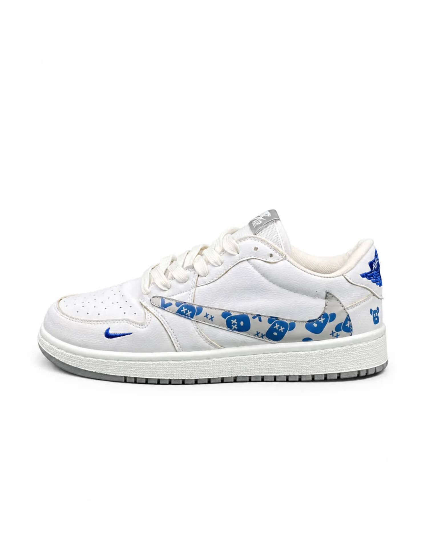 کفش کتانی مردانه مدل نایکی ترویس کاز سفید طوسی آبی Nike travis kawz