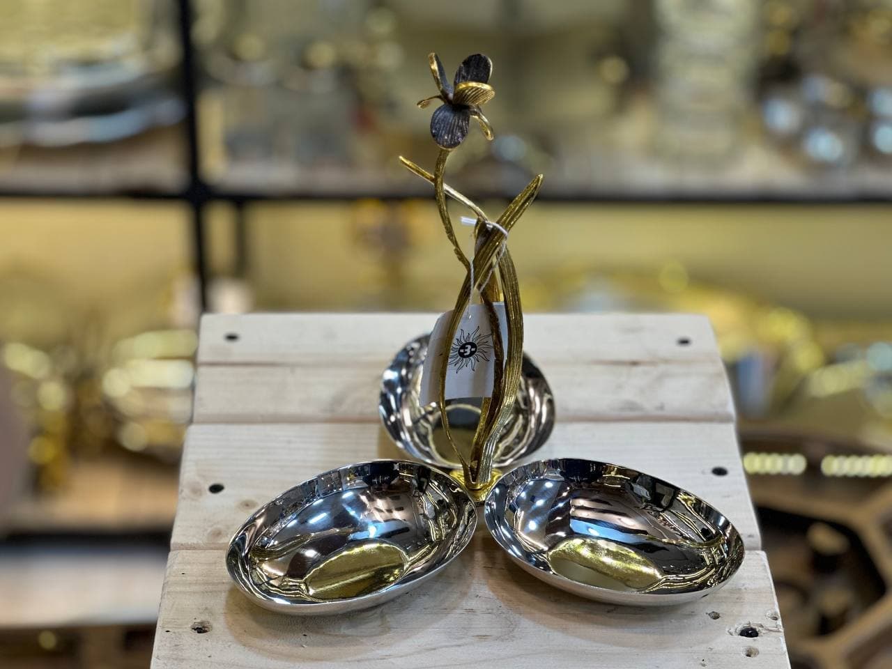 اردو خوری 3 خانه استیل مدل گل زنبق