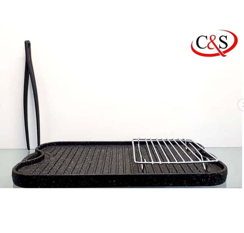 تابه گریل مستطیل چدنی برند c&s