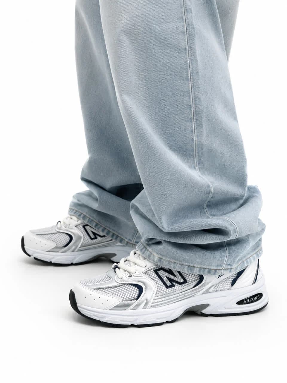 کتونی ست مردانه زنانه مدل نیوبالانس 530 سفید سرمه ای (کیفیت درحد مستر) New Balance — تصویر ۲