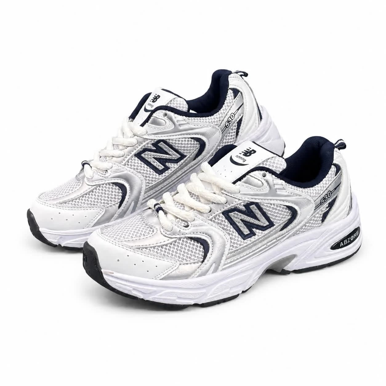 کتونی ست مردانه زنانه مدل نیوبالانس 530 سفید سرمه ای (کیفیت درحد مستر) New Balance — تصویر ۳