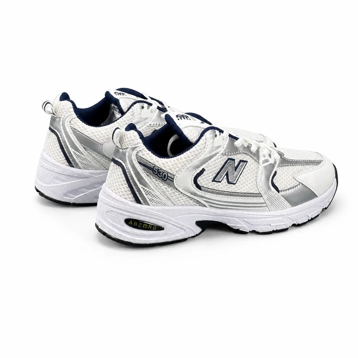 کفش کتونی مردانه مدل نیوبالانس530 سفید سرمه ای New BALANCE530 — تصویر ۵