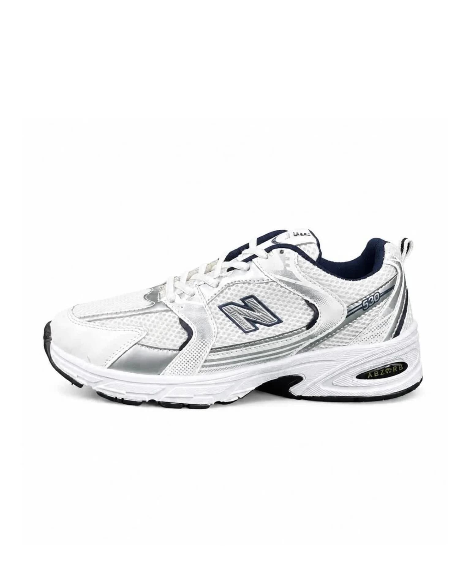 کفش کتونی مردانه مدل نیوبالانس530 سفید سرمه ای New BALANCE530