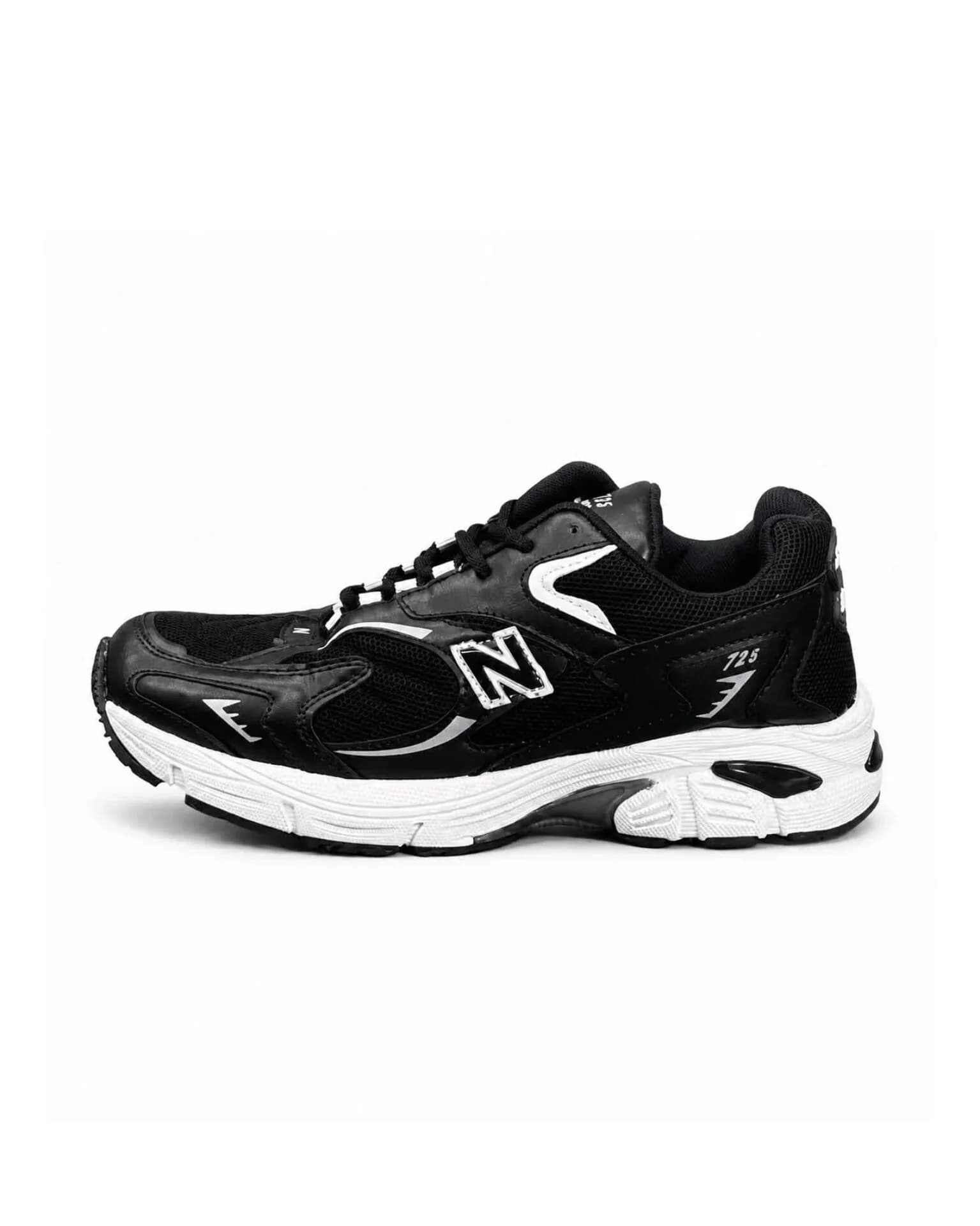 کفش کتونی مردانه وبزرگ پا مدل نیوبالانس 725 مشکی سفید New Balance