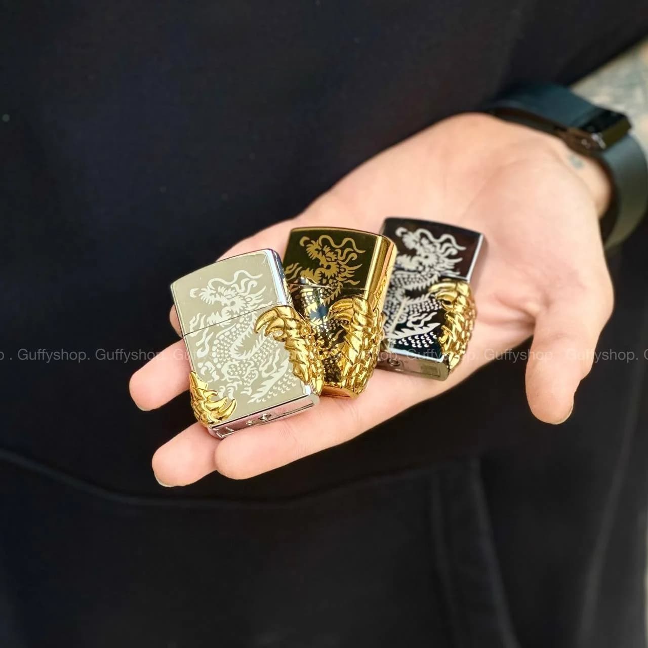 فندک طرح زیپو اژدها ژاپنی