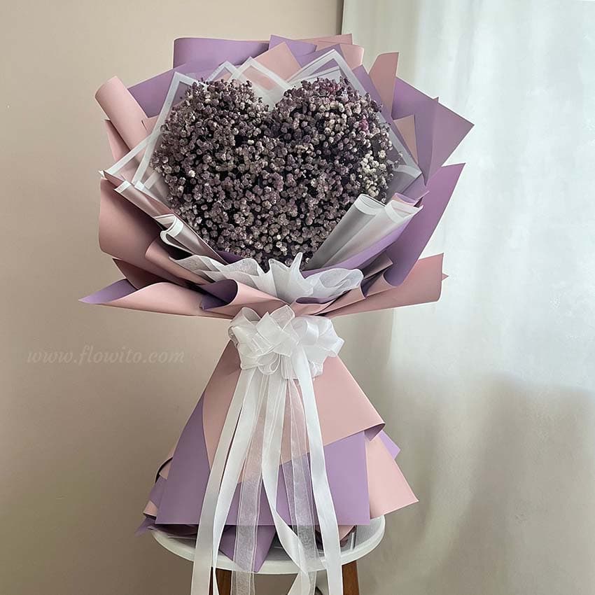 دسته گل ژیپسوفیلا قلبی کد 23