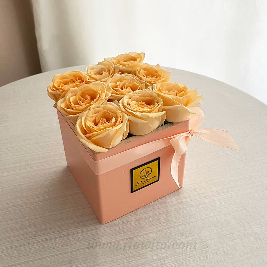 باکس گل رز گلبهی کد 88