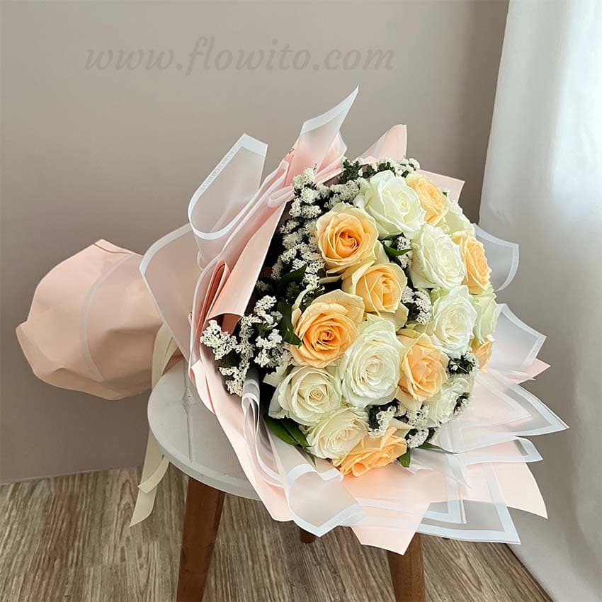 دسته گل رز هلندی کد 17