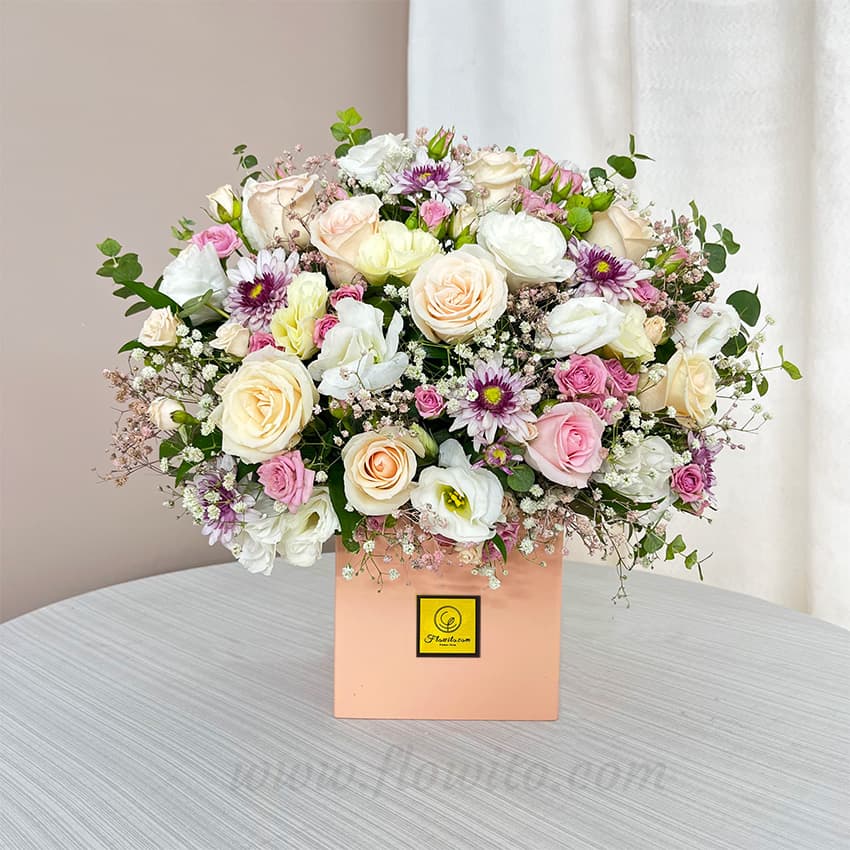 باکس گل چوبی گلبهی کد 76