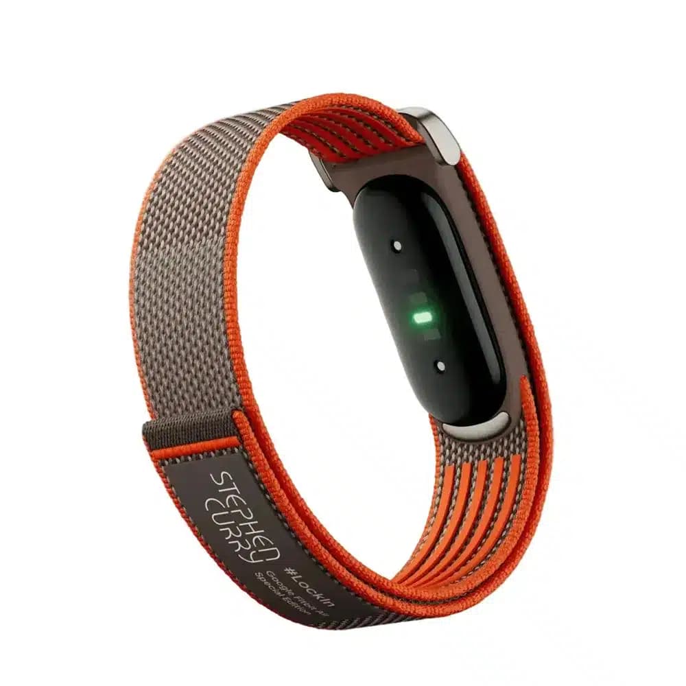 دستبند هوشمند ورزشی فیت بیت گوگل مدل Google Fitbit Air Stephen Curry Special Edition رنگ قهوه ای/نارنجی — تصویر ۳