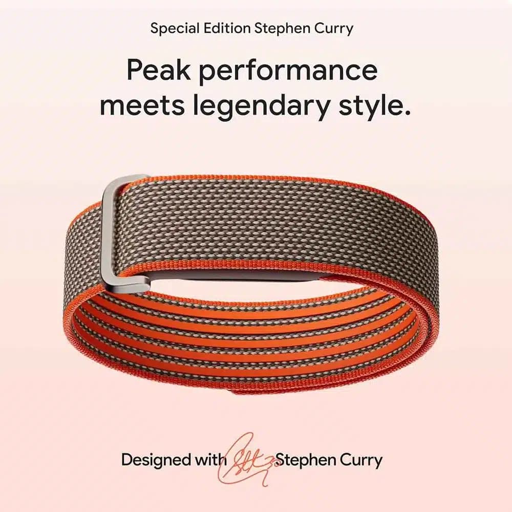 دستبند هوشمند ورزشی فیت بیت گوگل مدل Google Fitbit Air Stephen Curry Special Edition رنگ قهوه ای/نارنجی — تصویر ۶
