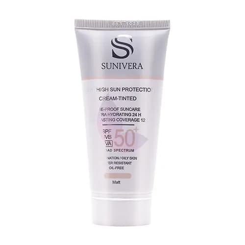 کرم ضد آفتاب رنگی سانیورا SPF 50 مناسب پوست‌های چرب حجم 50 میلی‌لیتر