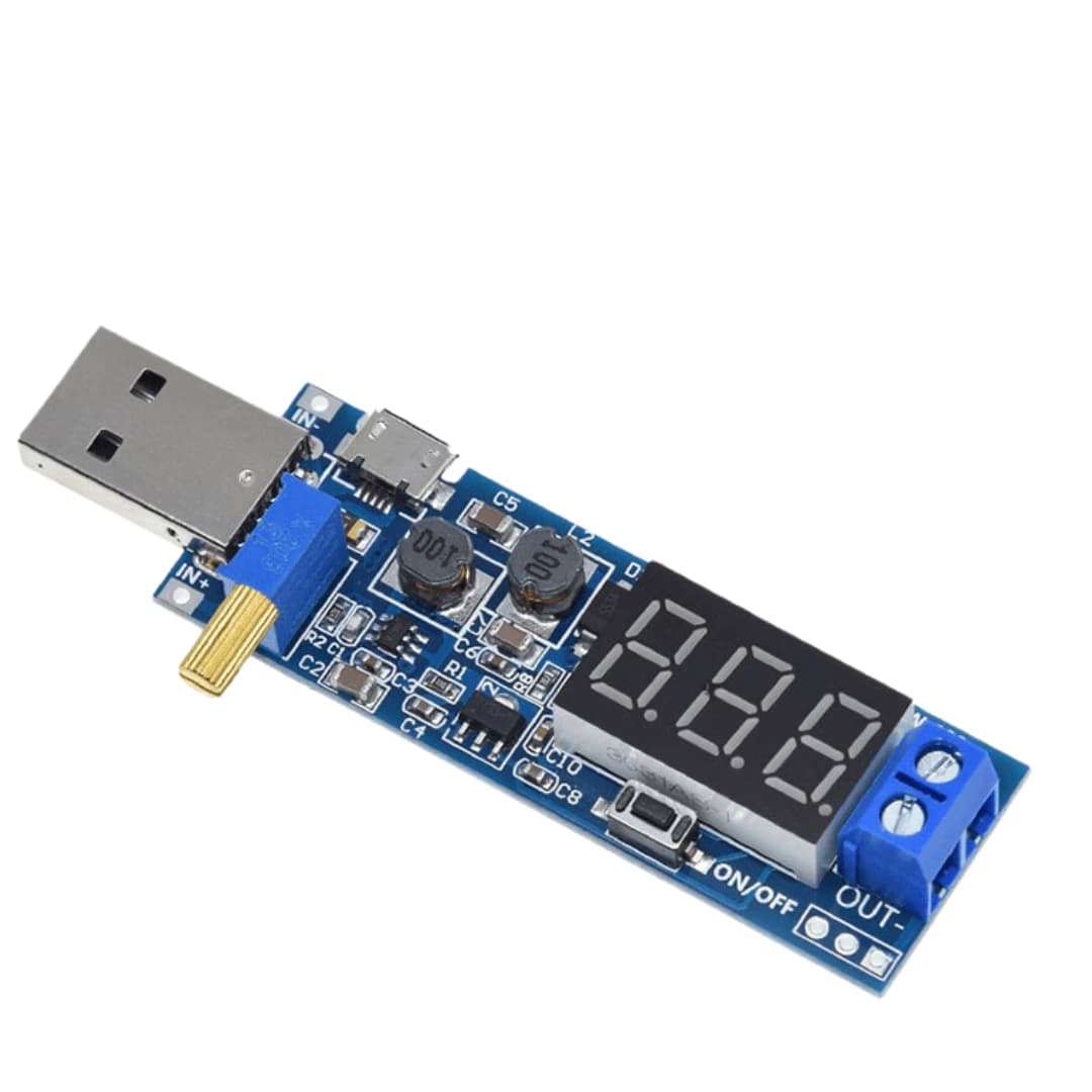 ماژول کاهنده و افزاینده ولتاژ 0.5 آمپر متغیر دارای نمایشگر ولتاژ HW-132
