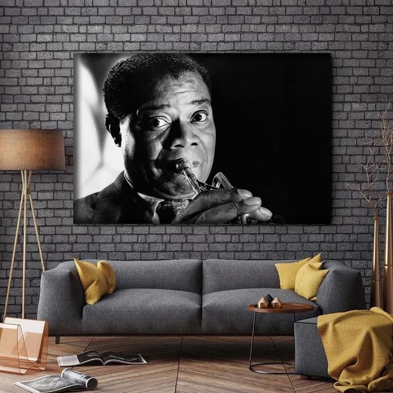تابلو شاسی طرح بزرگان موسیقی جهان مدل Louis Armstrong کد A55 — تصویر ۲