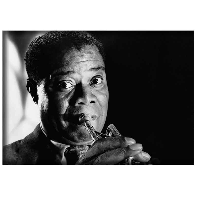 تابلو شاسی طرح بزرگان موسیقی جهان مدل Louis Armstrong کد A55 — تصویر ۳