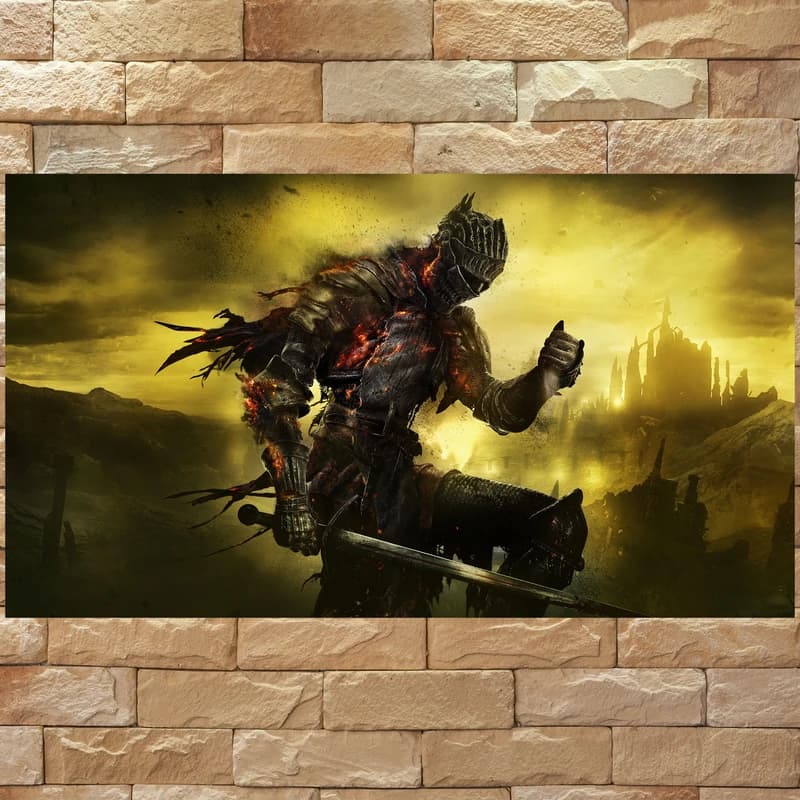 تابلو شاسی مدل گیمینگ طرح پوستر بازی کامپیوتر ی دارک سولز dark souls کد 1091 — تصویر ۴