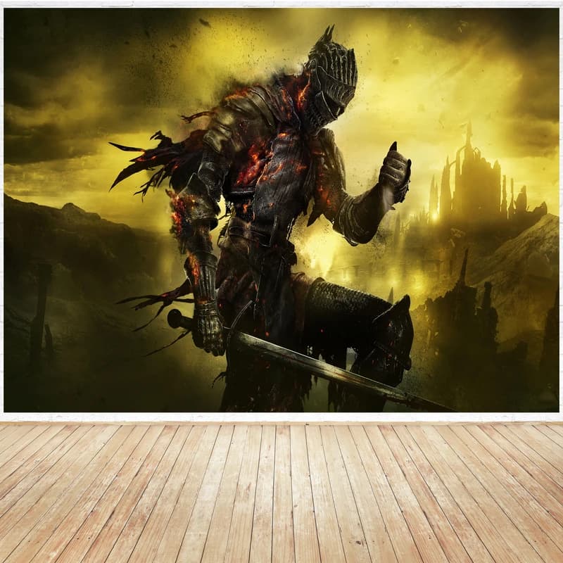 تابلو شاسی مدل گیمینگ طرح پوستر بازی کامپیوتر ی دارک سولز dark souls کد 1091 — تصویر ۲