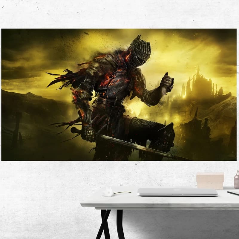 تابلو شاسی مدل گیمینگ طرح پوستر بازی کامپیوتر ی دارک سولز dark souls کد 1091 — تصویر ۵