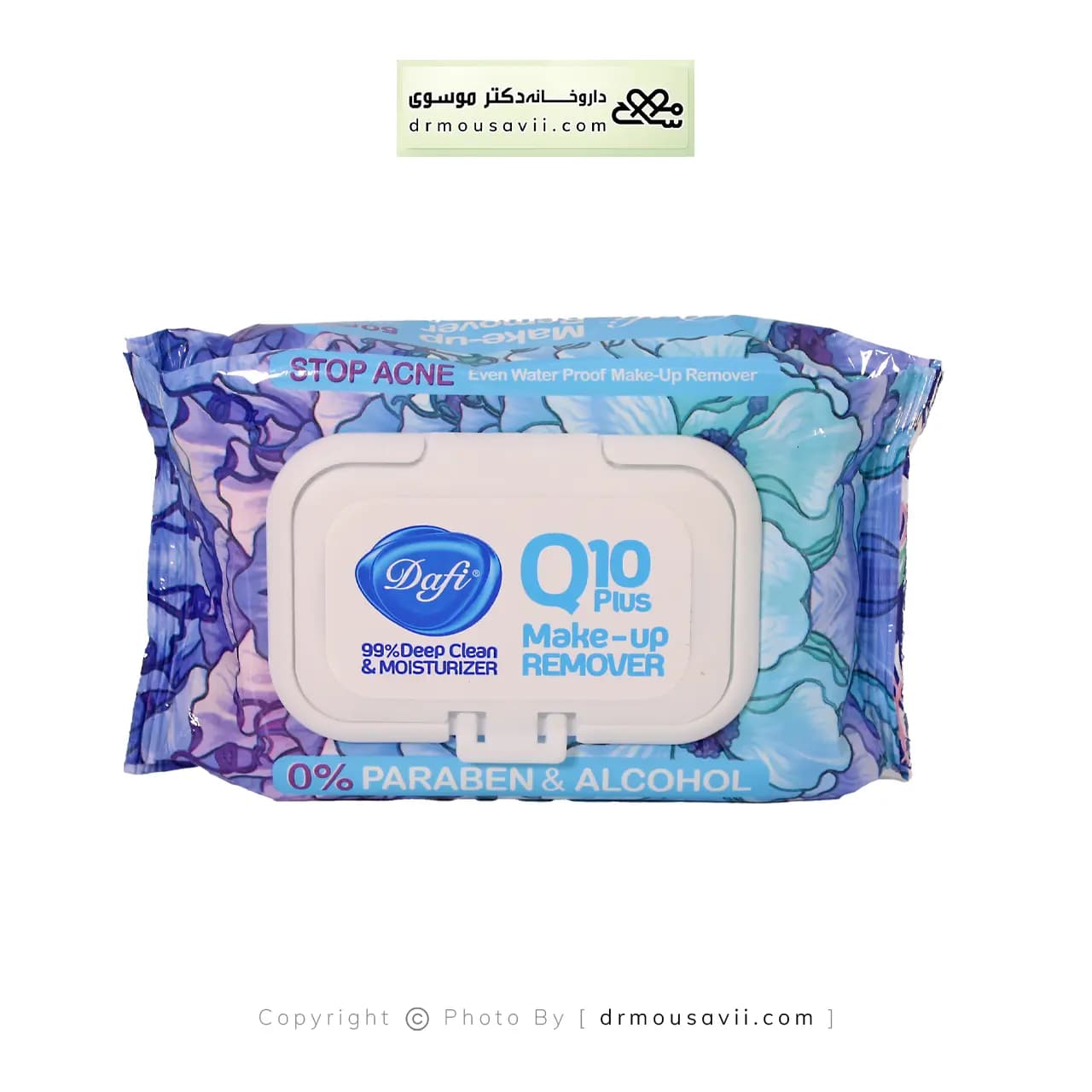 دستمال مرطوب پاک کننده آرایش دافی مدل Q10 طرح گل — تصویر ۳