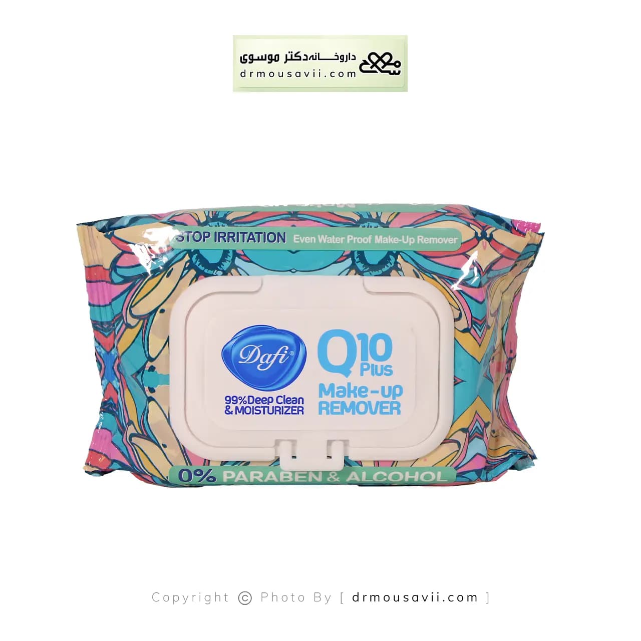 دستمال مرطوب پاک کننده آرایش دافی مدل Q10 طرح گل — تصویر ۵