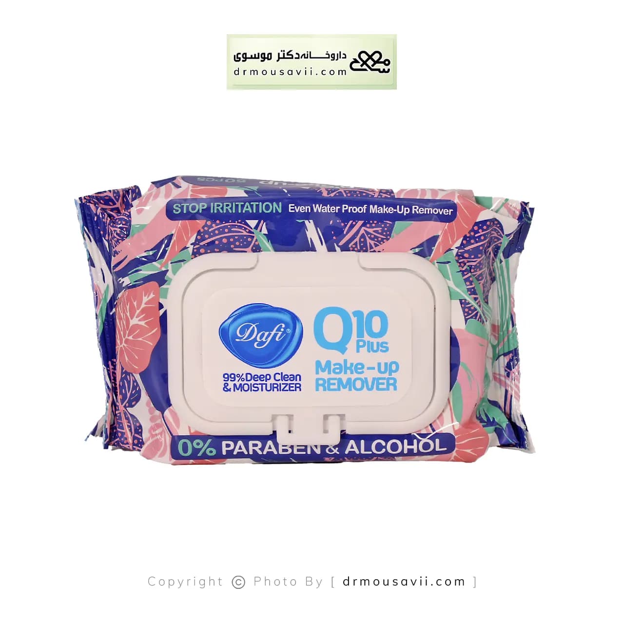 دستمال مرطوب پاک کننده آرایش دافی مدل Q10 طرح گل — تصویر ۴