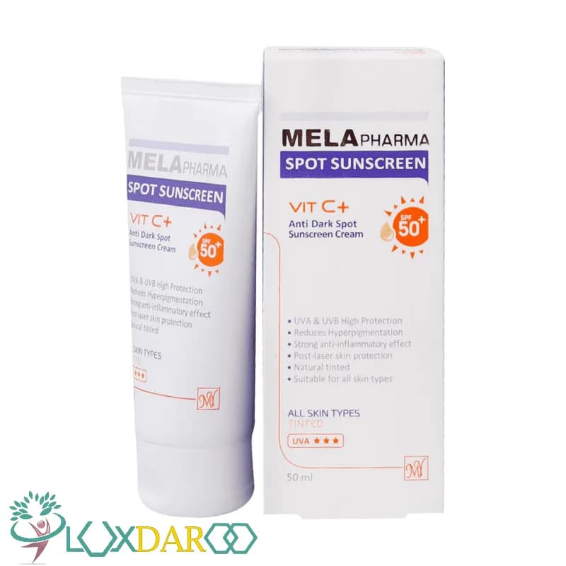 کرم ضد آفتاب ضد لک رنگی ملافارما SPF50 — تصویر ۵