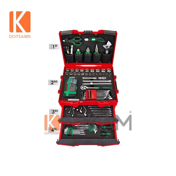 جعبه ابزار 137 پارچه 6 طبقه ABS تاپ تول مدل GCZ-137A
