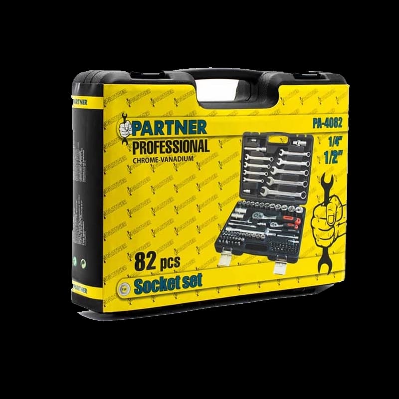 جعبه ابزار آچار و بکس 82 پارچه برند PARTNER — تصویر ۳