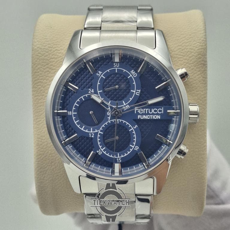 ساعت مچی مردانه فروچی Ferrucci ایتالیا صفحه سرمه ای موتور ژاپن