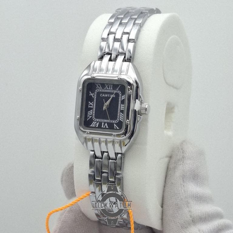 ساعت زنانه استیل کارتیر صفحه مربع مشکی CARTIER — تصویر ۲