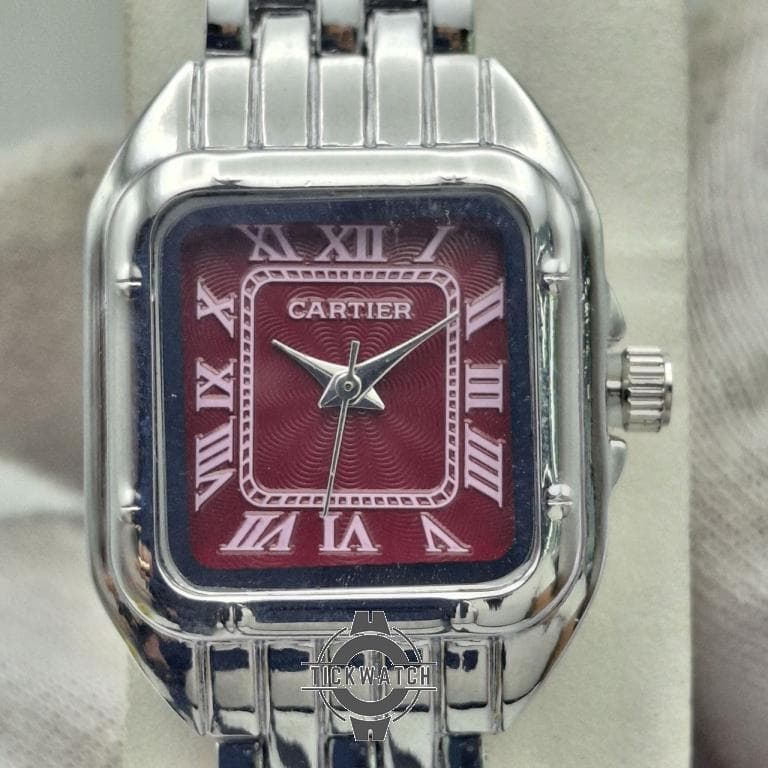 ساعت زنانه استیل کارتیر صفحه مربع یاقوت کبود CARTIER — تصویر ۲