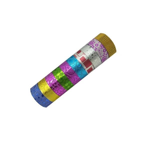 چسب نواری مدل رنگی طرح کادویی بسته 10 عددی