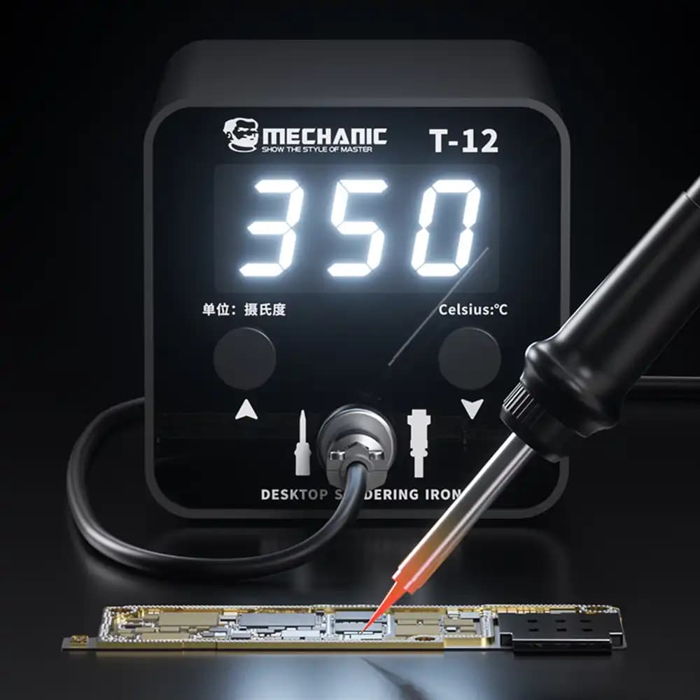 هویه رومیزی حرفه‌ای T12 مکانیک Mechanic T12 Soldering Iron Station — تصویر ۳