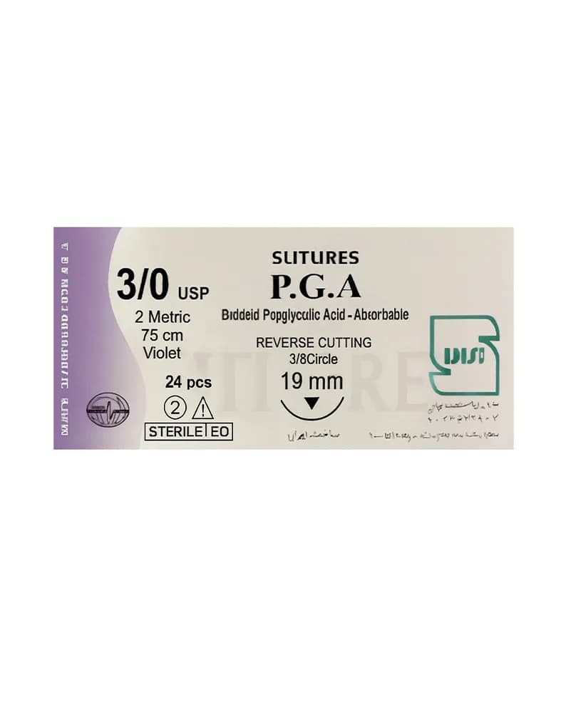 نخ بخیه ویکریل 19mm – 3/0 (PGA) سوچرز – Sutures