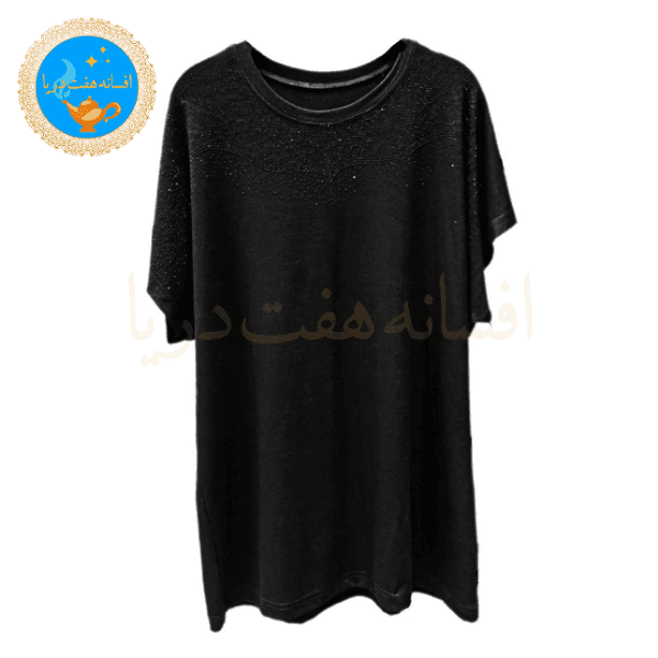 تاپ تیشرت شاین نگین سیاه مدل ستاره
