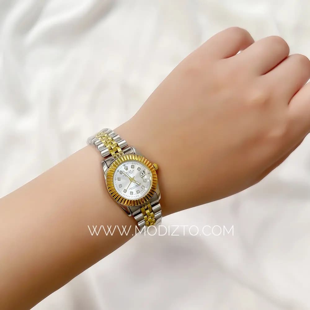 ساعت مچی زنانه طرح رولکس Rolex مدل Date just — تصویر ۳