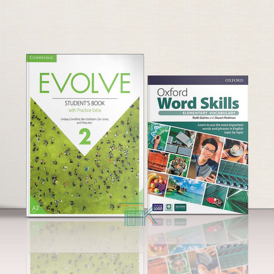 کتاب Evolve 2 + Oxford Word Skills Elementary 2nd Edition Pack | پک کتاب ایوالو 2 + کتاب اکسفورد ورد اسکیلز المنتری ویرایش دوم