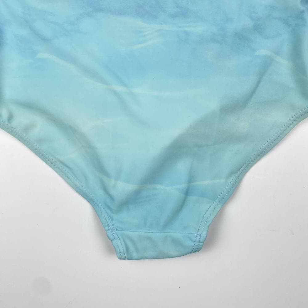 مایو دخترانه تاپ برند لوپیلو طرح پری دریایی بندی سبز صابونی رنگ – 6 تا 8 سال — تصویر ۴
