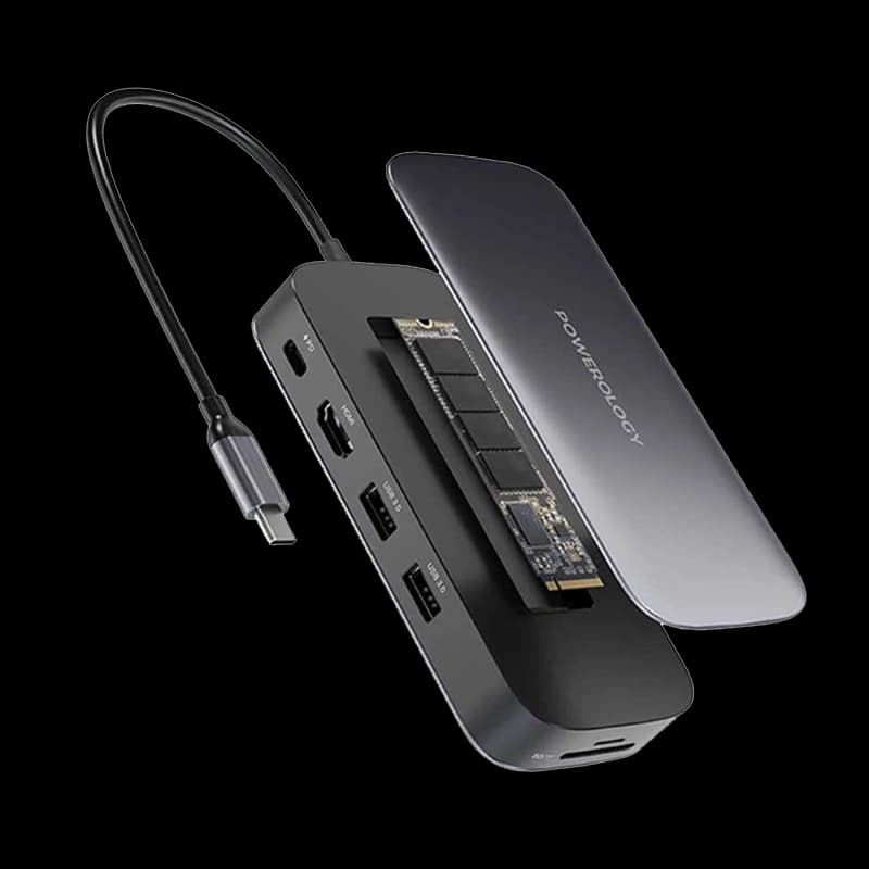 هاب تایپ سی و هارد اکسترنال پاورولوژی مدل Powerology USB-C Hub — تصویر ۲